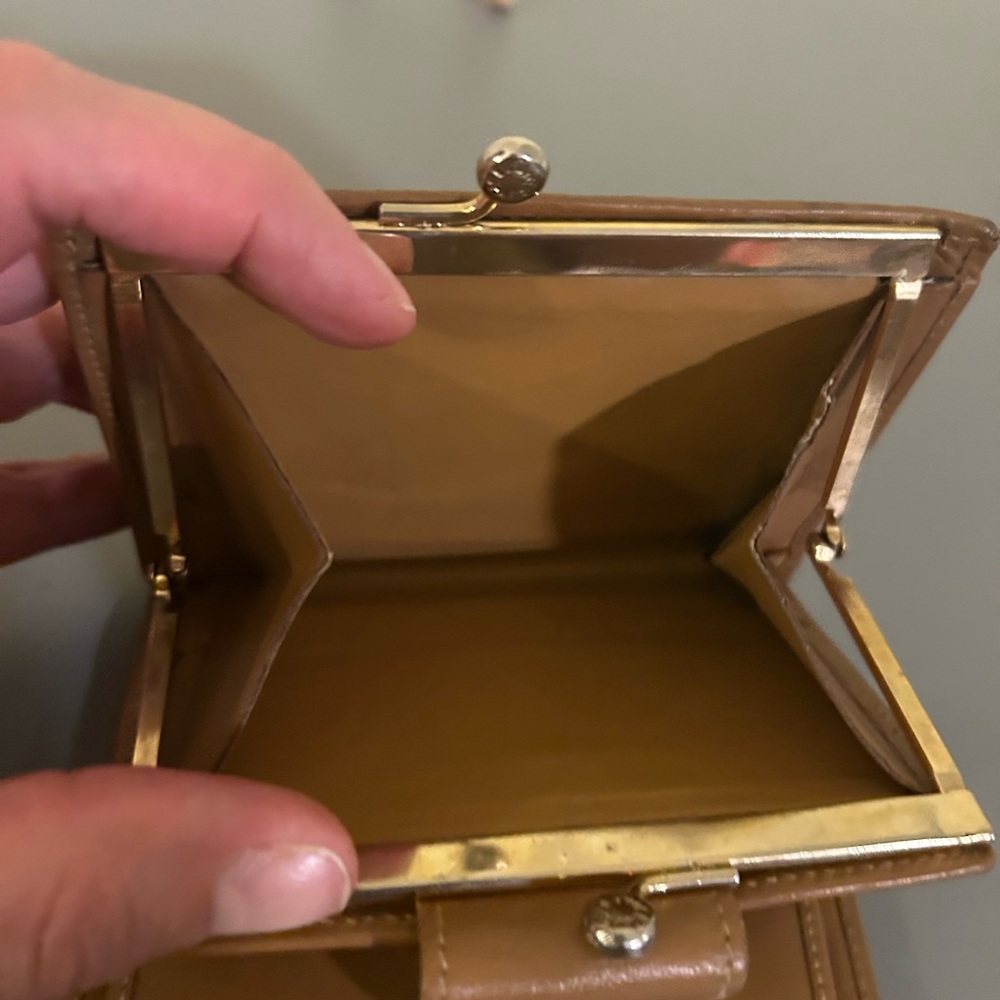 Authentic Celine Compact Kisslock Wallet, Vintage, Light Cognac Leather Trim - Picture 10 of 16